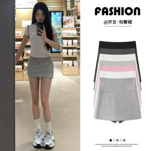 Gray Asymmetrical High Waist Slimming Short Skirt for Women Summer 2024 Yoga Sporty Bodycon Mini Skirt Fashionable Slim Fit