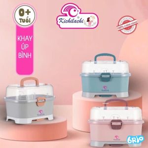 Giá úp bình sữa Kichilachi có nắp đậy và khay hứng nước