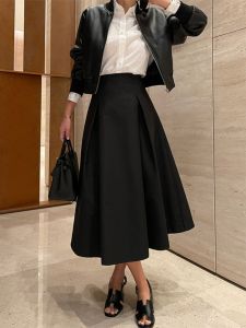 PIAOYA | Hepburn Style High Waist A-Line Half Skirt