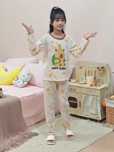 3-16 Years Kids Pajamas Korean Style Long Sleeve Milk Silk Sleepwear Soft & Breathable Ready Stock Same Day Shipping
