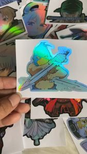 Stiker Hologram Sunraku shangri la frontier ukuran 8 cm