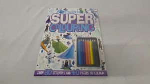Disney Frozen Super Colouring Book with Color Pencils & Stickers for Kids