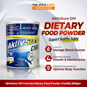 AktivSure DM Formula Dietary Food Powder (Vanilla)800g Low Glycemic Index Nutrition Diabetic Friendly Susu Kencing Manis