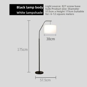 LSHE | Adjustable Light Chinese Lantern Floor Lamp with Jute Shade Foot Switch