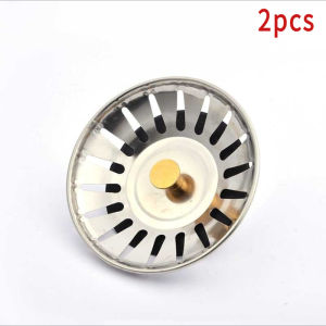 2pcs Stainless Steel Pool Bathtub Hair Catcher Stopper Bathroom Sink Strainer Waste Sink Filter Plug Kitchen Sink Accessorie