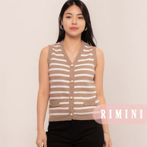 RIMINI - Atasan Wanita Korean Style Stripes Knit Sleeveless Size S-L - Adelaine Vest 3022