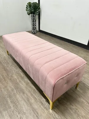 VC GOLD LEG LINE BENCH CHAIR 4F VELVET LONG STOOL OTTOMAN SOFA