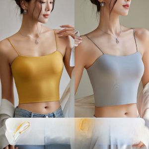 MiiOW | เสื้อกั๊กสายเดี่ยวบางสำหรับผู้หญิงในฤดูร้อน 2025 พร้อมแผ่นเสริมหน้าอก เสื้อชั้นในแบบสวมใส่ได้ด้านนอก ดีไซน์หลังสวยงาม