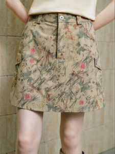 PEACEBIRD | Hand-painted Graffiti Art Short Skirt