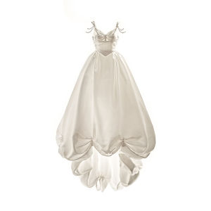 ชุดแต่งงานผ้าซาตินสไตล์ย้อนยุคแบบครีมซีรีส์เรียบง่ายสไตล์ฝรั่งเศส ชุดราตรีงานแต่งงานแบบทันสมัย ​​DearWhite