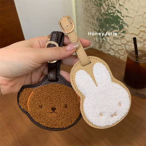 Kawaii Miffy Boris Embroidered Leather Luggage Tag Cute Luggage Identification Tag Anti Loss Check in Tag Name Tag Hanging Tag