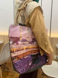TOTE BAG WANITA PREMIUM MOTIF PRINTING KAKBAH MEKAH ARAB