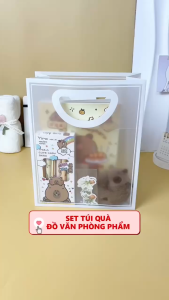 Set Quà Văn Phòng Phẩm Cute Kèm Móc Khoá Bông Và Túi Quà Xinh LILA S.SOBUTMK