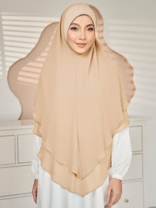 1pc Ready to Wear Instant Hijabs Double Layered Chiffon Solid Headscarf Foulard Femme Musulman Shawl Wrap Bandana
