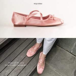 Blow Mason Satin Mary Jane Ballet Flats BLWF 0024