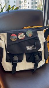 Large capacity Travel messenger bag Japanese style with badge messenger shoulder bag