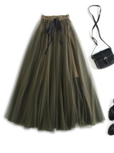 SANGMAN | Loose A-Line Tulle Mesh Skirt