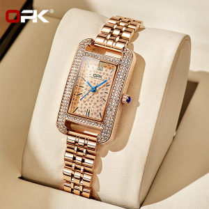 OPK Jam Tangan Wanita Mewah Original Asli Anti Air Elegan Mewah Tali Jam Tangan Baja Tahan Karat Jam Tangan Kuarsa (Garansi 1 Tahun)