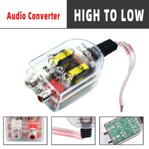 Car Subwoofer Impedance Converter High to Low Level Audio Output RCA Adapter Uncharged Power Mode Universal Fit Car Audio Acc