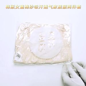 2024 Summer Childs Clothing Korean Style Girls Cotton Yarn Home Wear Suit Summer Thin Baby Long Sleeve Casual Pajamas