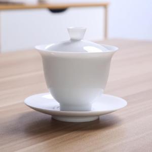 Large Heat-Resistant Gaiwan High White Porcelain Tea Cup