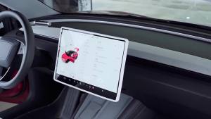 For Tesla Model Y Launch Model 3 Highland 2025 Protector Frame Edge Cover Navigation Screen TPE Protective Case Card Organizer