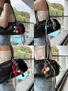 [In Stock] Miu Series Braided Rope Handbag Pendant Baseball Car Keychain Niche Style Conspicuous Fancy Couple Female
