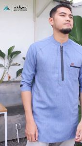 Baju koko pria dewasa terbaru kurta premium high quality lengan 3/4 brand AZLINA indonesia