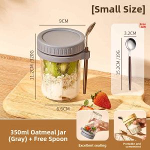 Overnight Oatmeal Cup Portable Spoon Yogurt Mason Jar