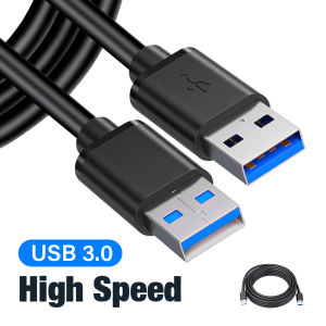 High Speed USB 3.0 Male to Male Extension Cable Type A 1M 2M for TV Box Hard Drive PC Laptop Backward Compatible with USB 2.0