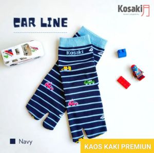 Kaos Kaki Anak Laki-Laki Kaos Kaki Anak Motif KOSAKID CAR LINE Kaos Kaki Jempol Dobel Tumit Dobel Nylon-NAVY