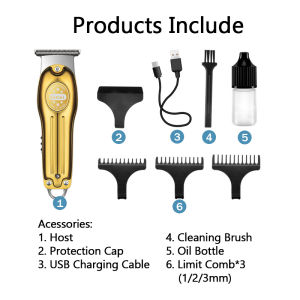 Kemei Metal Body Mini Hair Clipper for Men Adjustable Electric Rechargeable Beard Km-679