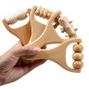 1pcs Wooden Massage Roller Multi-Functional Body Roller for Cellulite Reduction Eases Muscle Tension Natural Muscle Roller