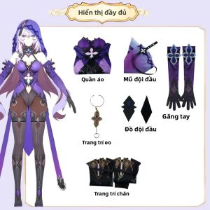 Bộ Trang Phục Cosplay Black Swan Honkai: Rail Carnival Kèm Tóc Giả Dành Cho Người Lớn Nhân Vật Game Anime Chất Liệu Polyester Dành Cho Nữ Dùng Trong Lễ Hội Halloween