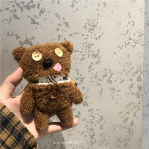 INS Stuffed Sticking Tongue out Bear Fall and Winter for Apple 1/2/3 Generation Earphone Case AirPods Pro Protective Case