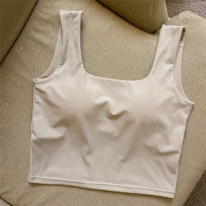 สไตล์สปอร์ต สั้น แขนกุด เสื้อกั๊ก ชั้นฐาน เสื้อกล้าม สตรีทสไตล์ สีทึบ ผู้หญิง แฟชั่น ฤดูใบไม้ร่วง ตัดตรง วัสดุอื่น ๆ