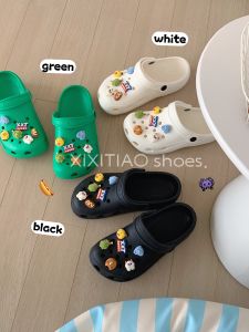 Adorable Fun Monster Anti-Slip Outdoor Couples Beach Sandals Soft Bottom New Model Head Cover Hole Hole Shoes Men Women Summer