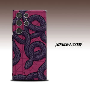 Purple Snake For Samsung Galaxy S26 S25 S24 A56 A36 Dual Layer Luxury Fashion Full Lens Protective Case