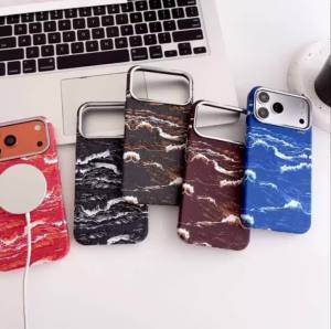 Carbon Fiber PC Sea Wave Tide Texture Case For iPhone 18 Air 17 16 15 14 13 Pro Max For Magsafe Magnetic Shockproof Charge Cover