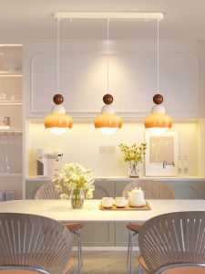 OUCHAO | Cream Style Linear 3-Head Pendant Light