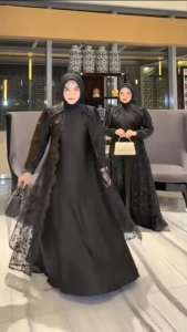 Marbela Modest Dress – Gamis Brukat Elegan / Outfit Hijab Kondangan / Dress Wanita Muslimah Tanpa Kerudung