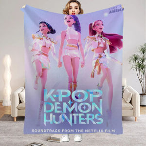 kpop Demon Hunters Huntrix Blankets Quality Soft Warm Throw Blanket Winter Kids Couch Bed Fluffy Bedspread
