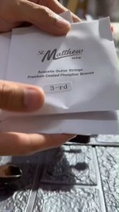 St.Matthew สายกีต้าร์โปร่ง เบอร์ 11 12 เคลือบกันสนิม เสียงสว่าง พุ่งกังวาน ครบชุด 6 เส้น Coated Strings