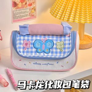 Túi Đựng Đồ Dùng Học Tập Dung Tích Lớn Macaron Color Collision Ins Style Túi Đựng Bút Chì Hình Chú Chó Dễ Thương Túi Xách Học Sinh