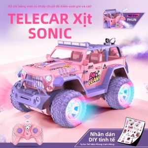 Xe Điều Khiển Từ Xa Tỷ Lệ 1:16 Màu Hồng Với Sticker Tự Thiết Kế Đèn Nhạc Và Chức Năng Phun Nước Đồ Chơi Địa Hình Dành Cho Trẻ Từ 6 Tuổi Trở Lên Quà Giáng Sinh