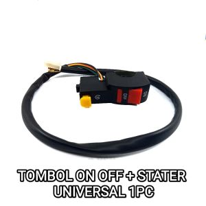 Tombol On - Off + Stater Universal - Holder Saklar Sakelar Braket Bracket Stang Setang Nyala Mati Dan Starter Setater Lampu Bohlam Bulb Variasi Untuk Berbagai Keperluan Segala Motor