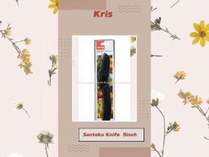 Kris Santoku Knife Black 5inch Pisau Hitam Tajam Tahan Karat Desain Ergonomis Nyaman Digenggam Santo Ku Krischef