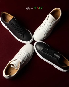 Giày Sneaker Nam Bằng Da Thật Màu Đen - Alessandro - Sản Xuất Chính Hãng Tại Italy_Alex-16_Black
