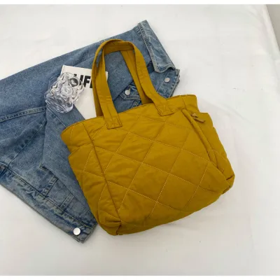 Lightweight Cotton Shoulder Handbag Maternity Tote Bag Underarm Commuter Nylon Soft Comfortable Double Zipper Casual Crossbody Bag
