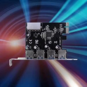 4 Port USB 3.0 PCIe Expansion Card 5Gbps USB3.0 Hub Adapter PCIe USB 3.0 Hub Controller Adapter for Windows 11/10/8/7/XP/Linux